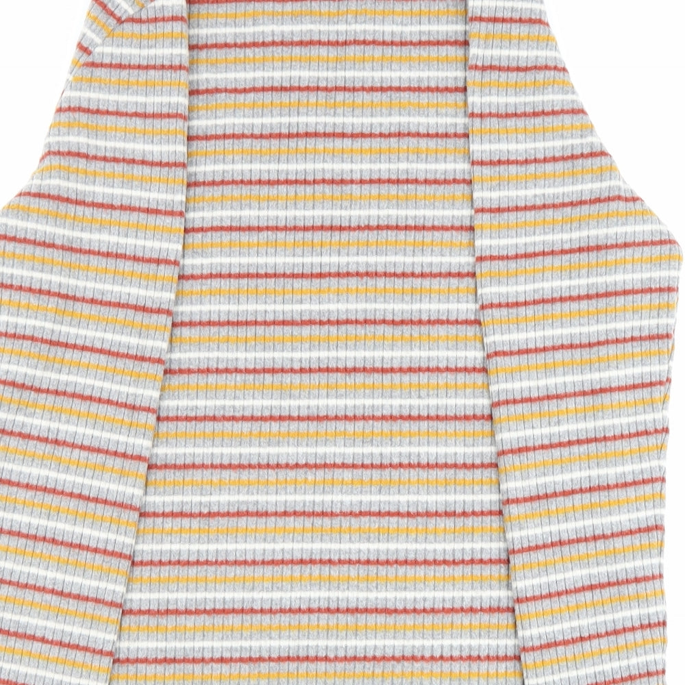 Papaya Womens Multicoloured Striped Polyester Basic Blouse Size 18 Mock Neck