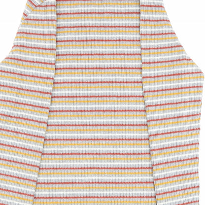 Papaya Womens Multicoloured Striped Polyester Basic Blouse Size 18 Mock Neck