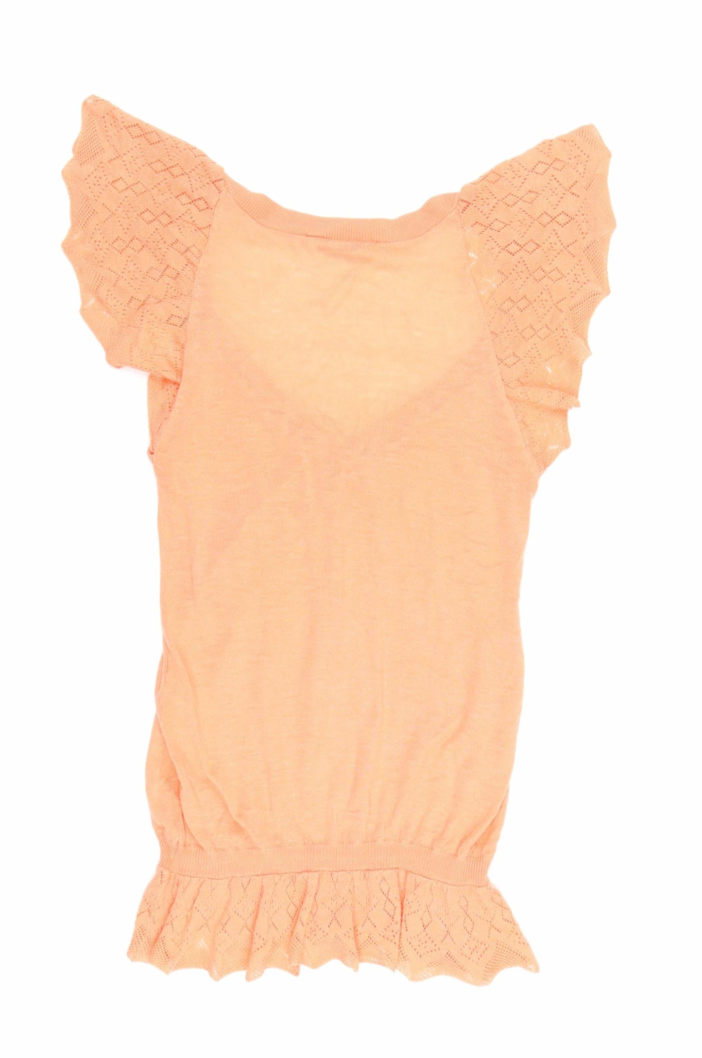 Miss Selfridge Womens Orange Acrylic Tunic Tank Size 8 V-Neck