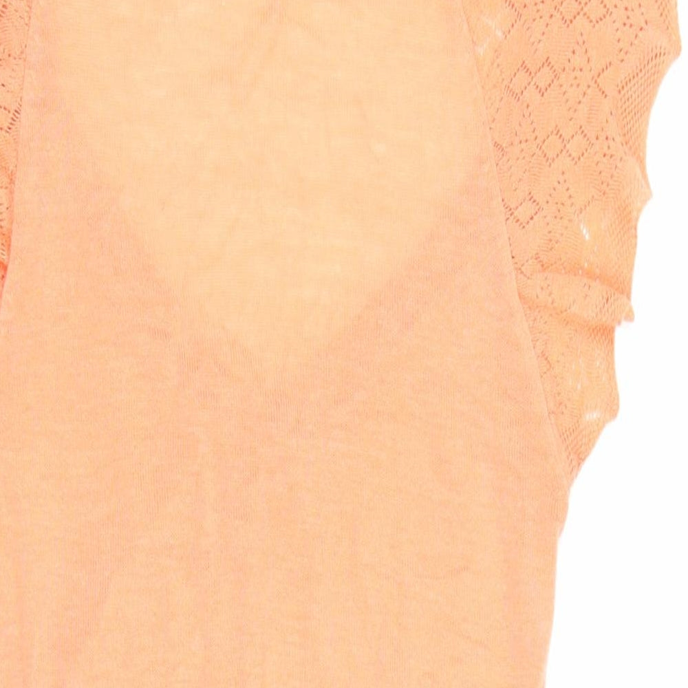 Miss Selfridge Womens Orange Acrylic Tunic Tank Size 8 V-Neck