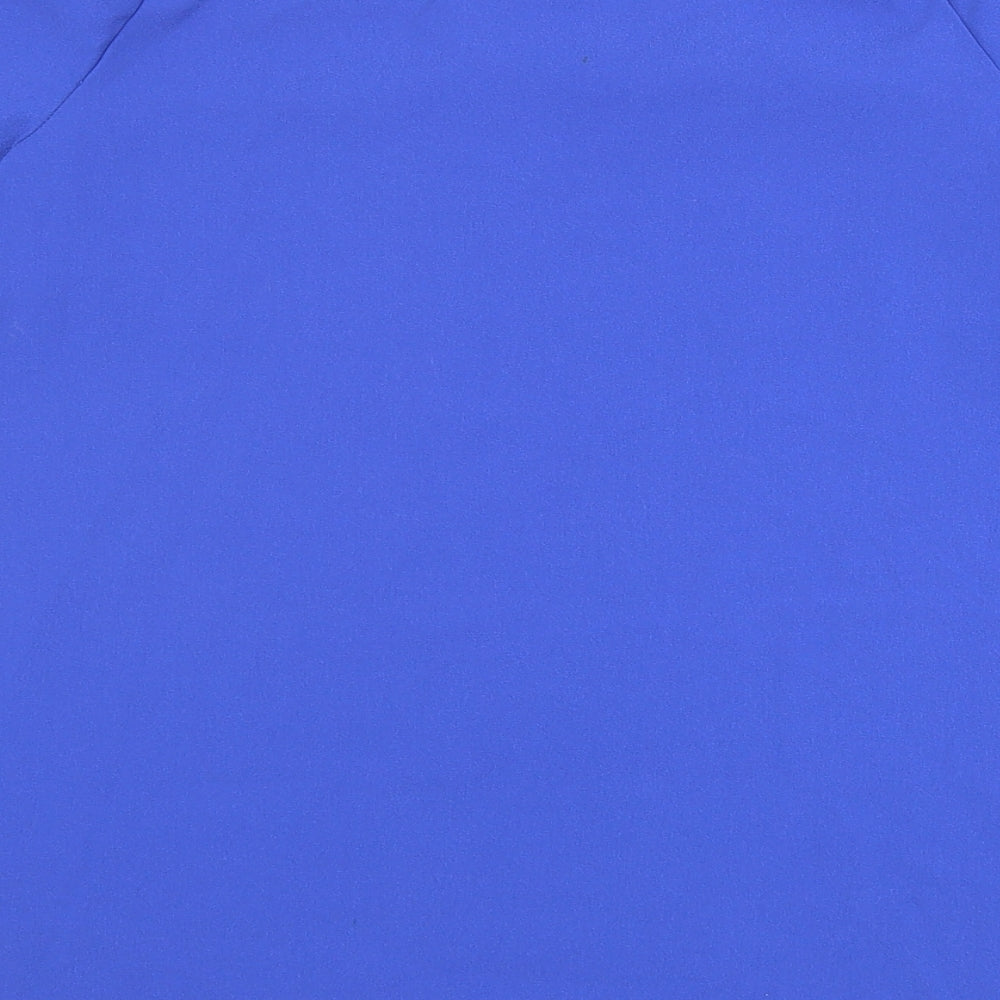 George Womens Blue Polyester Basic Blouse Size 12 Round Neck