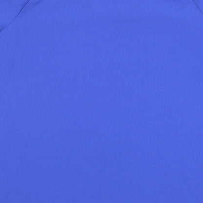 George Womens Blue Polyester Basic Blouse Size 12 Round Neck