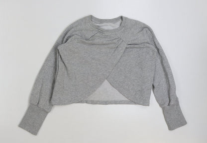 NEXT Girls Grey Cotton Pullover Sweatshirt Size 10 Years Pullover - love