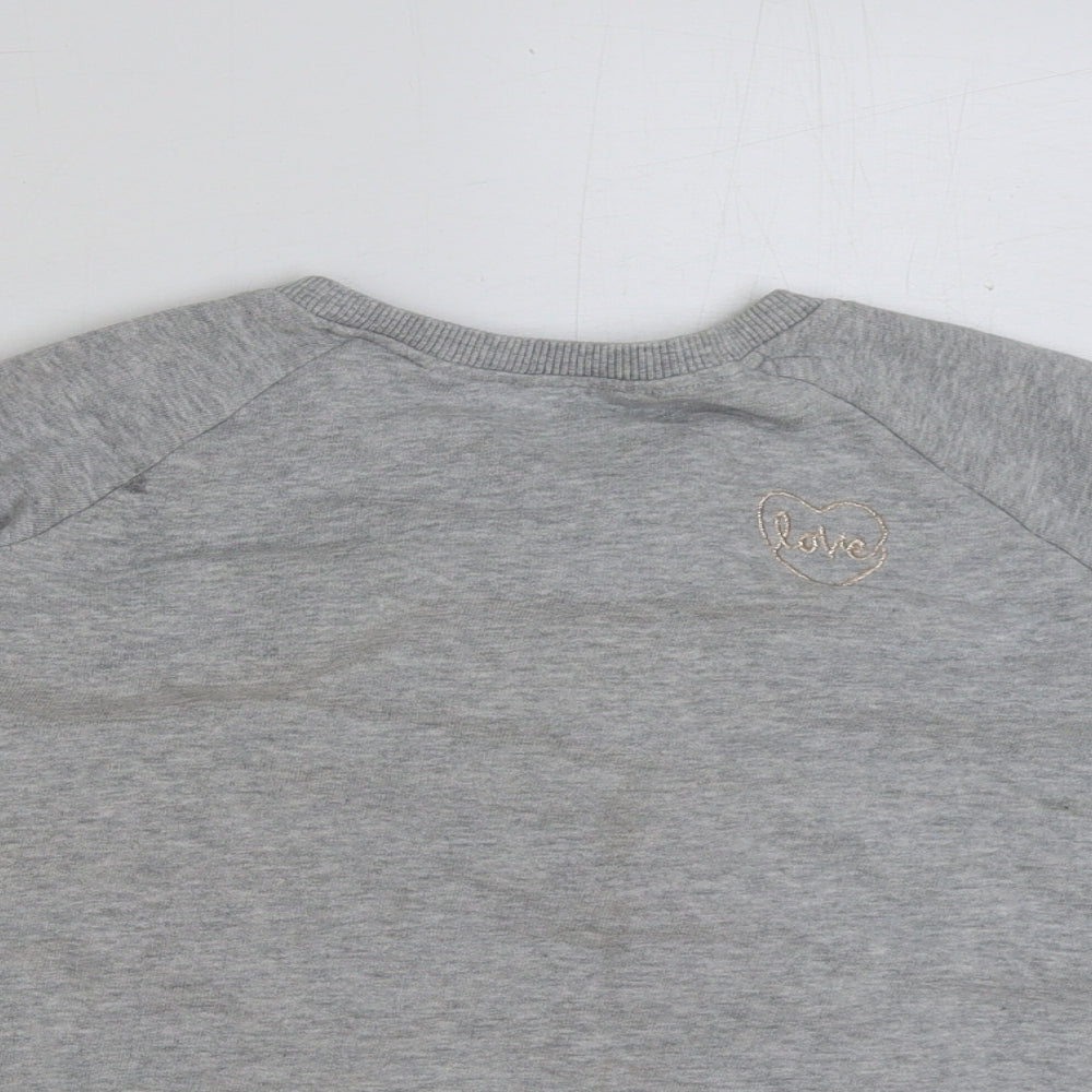 NEXT Girls Grey Cotton Pullover Sweatshirt Size 10 Years Pullover - love