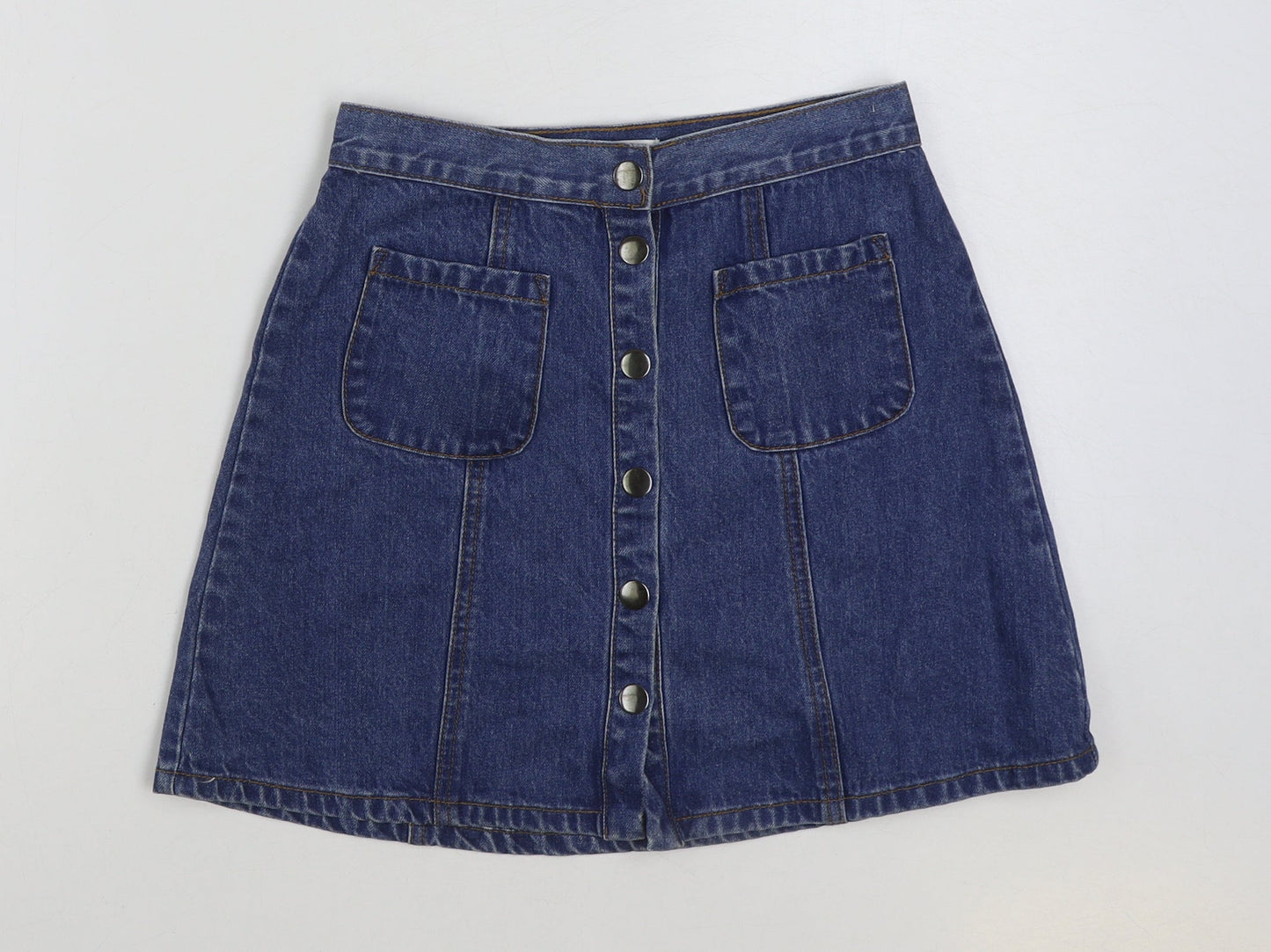 Womens UK Size XS Cooperative Mini Denim Skirt