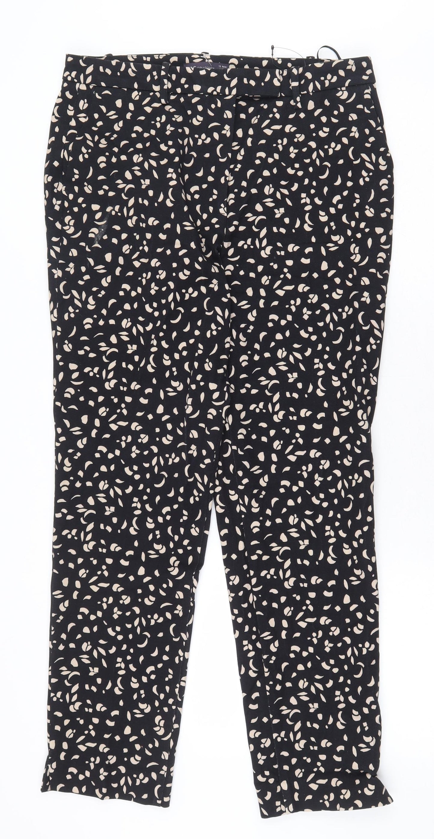 Womens UK Size 12 Marks and Spencer Regular Fit  Black Trousers
