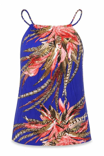 Womens UK Size L Preworn Blue Camisole Tank