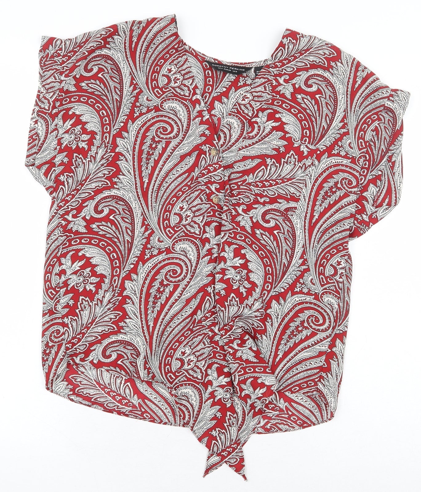 Womens UK Size 8 Dorothy Perkins Red Basic Blouse
