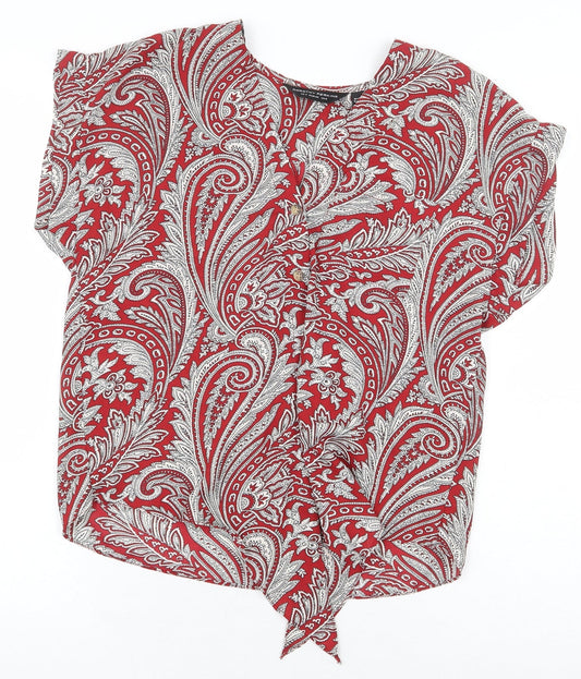 Womens UK Size 8 Dorothy Perkins Red Basic Blouse