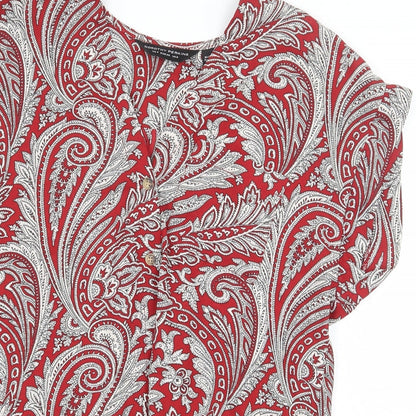Womens UK Size 8 Dorothy Perkins Red Basic Blouse