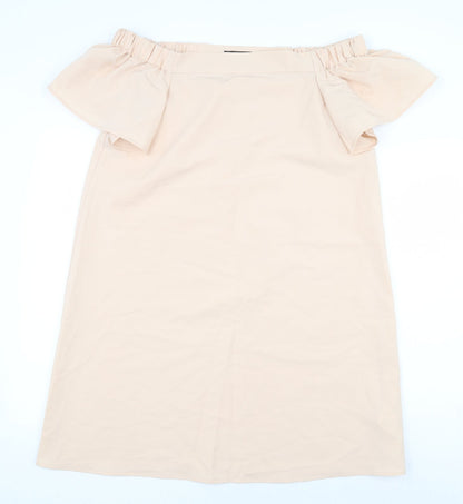 La Redoute Womens Pink Polyester Sheath Size 14 Off the Shoulder Pullover