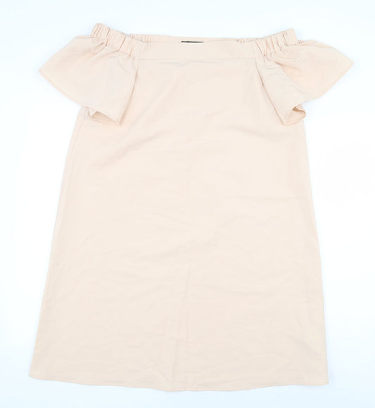 La Redoute Womens Pink Polyester Sheath Size 14 Off the Shoulder Pullover