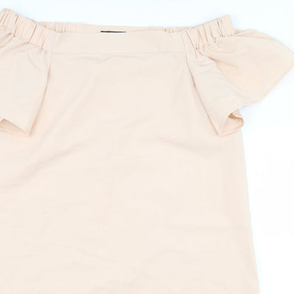 La Redoute Womens Pink Polyester Sheath Size 14 Off the Shoulder Pullover