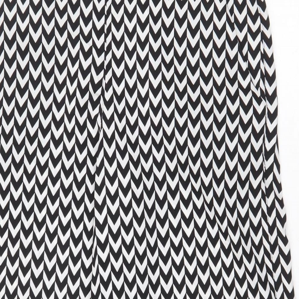 Atmosphere Womens White Geometric Polyester Cropped Trousers Size 8 L23 in Regular