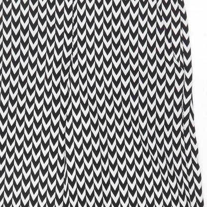 Atmosphere Womens White Geometric Polyester Cropped Trousers Size 8 L23 in Regular