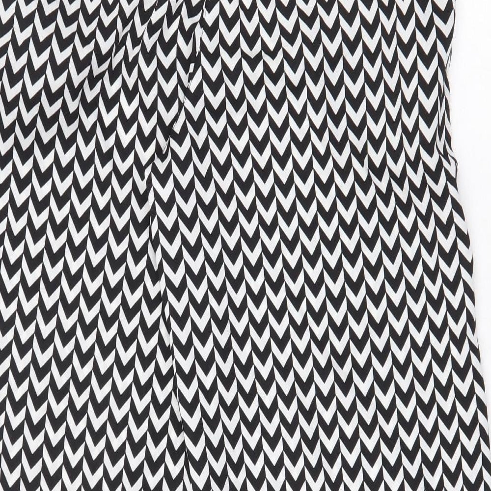 Atmosphere Womens White Geometric Polyester Cropped Trousers Size 8 L23 in Regular