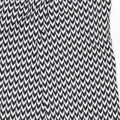 Atmosphere Womens White Geometric Polyester Cropped Trousers Size 8 L23 in Regular