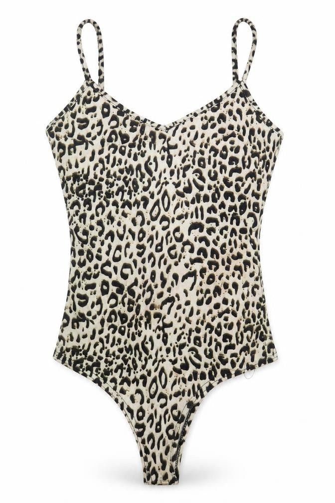 Womens UK Size 8 PRETTYLITTLETHING One-Piece Beige Bodysuit