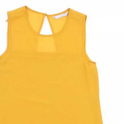 Womens UK Size 8 Debenhams Yellow Basic Blouse
