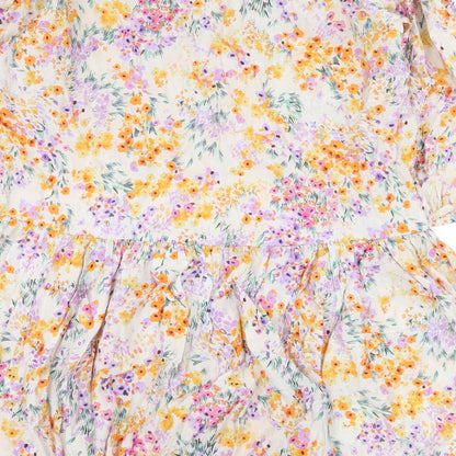 H&M Womens Multicoloured Floral Viscose A-Line Size S Boat Neck Pullover