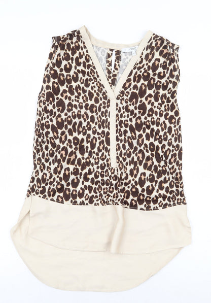 Womens UK Size 8 NEXT Beige Basic Blouse