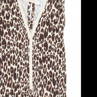 Womens UK Size 8 NEXT Beige Basic Blouse