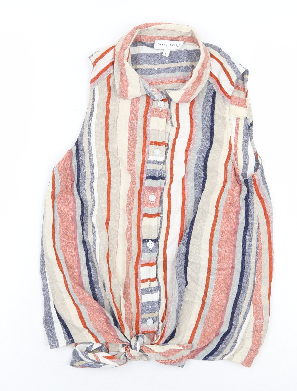 Womens UK Size 8 Warehouse Multicoloured Basic Button-Up