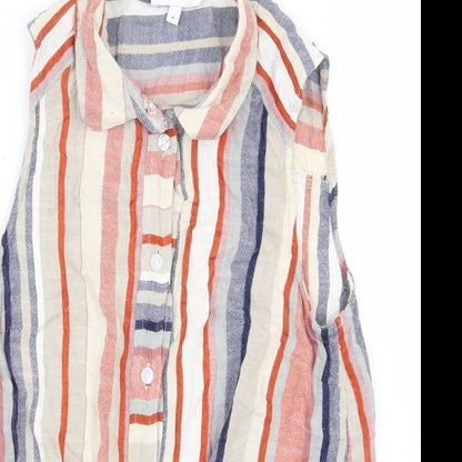 Womens UK Size 8 Warehouse Multicoloured Basic Button-Up