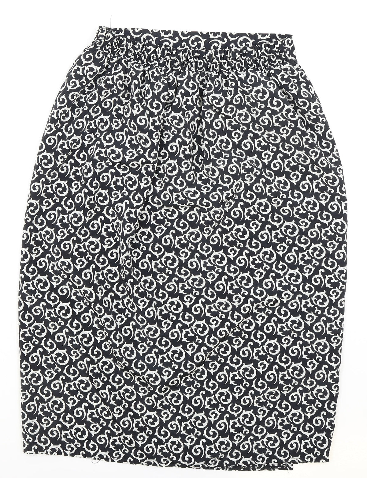Choices Womens Black Geometric Polyester Wrap Skirt Size 10 Button