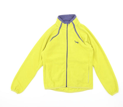 Outdoor Scene Womens Yellow High Neck Polyester Full Zip Jumper Size 12