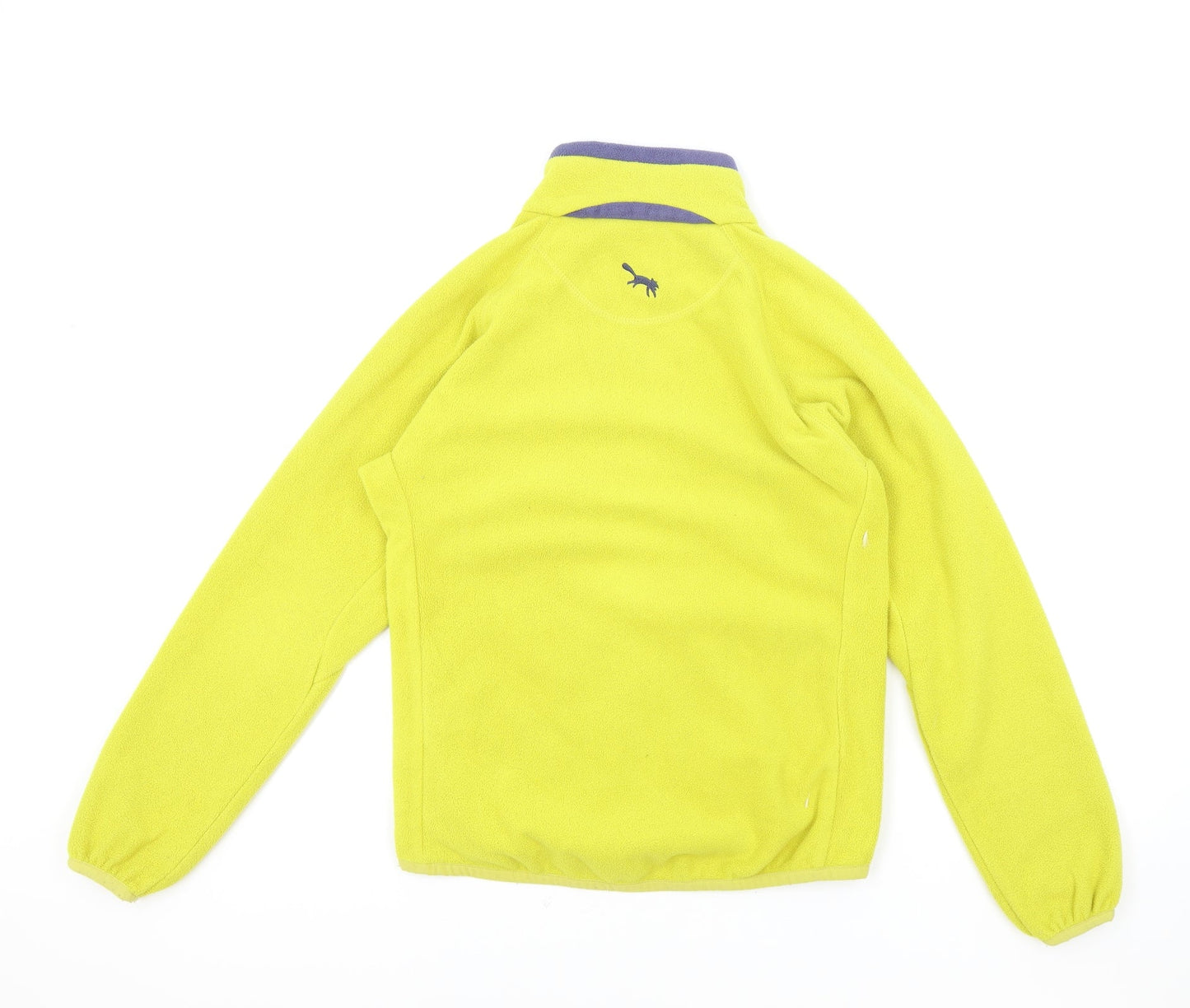 Outdoor Scene Womens Yellow High Neck Polyester Full Zip Jumper Size 12