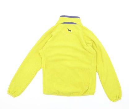 Outdoor Scene Womens Yellow High Neck Polyester Full Zip Jumper Size 12
