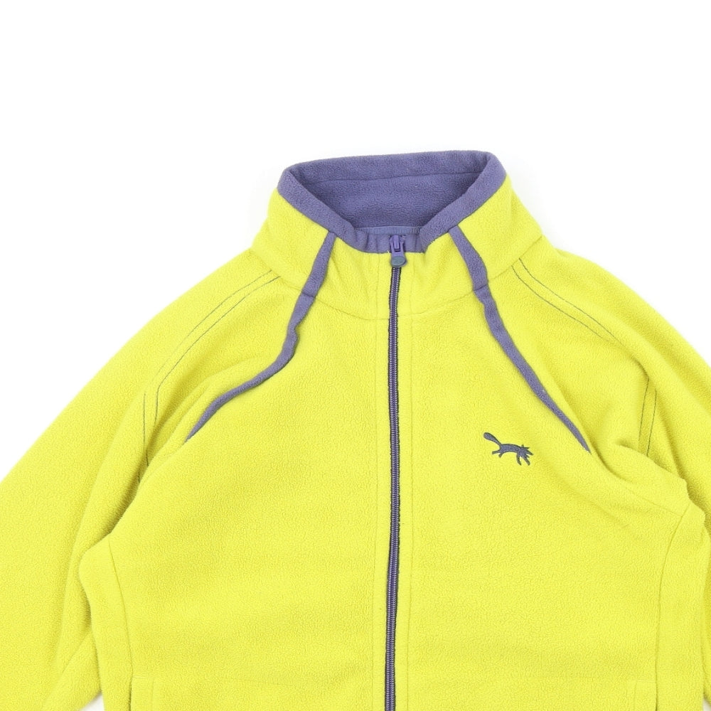 Outdoor Scene Womens Yellow High Neck Polyester Full Zip Jumper Size 12