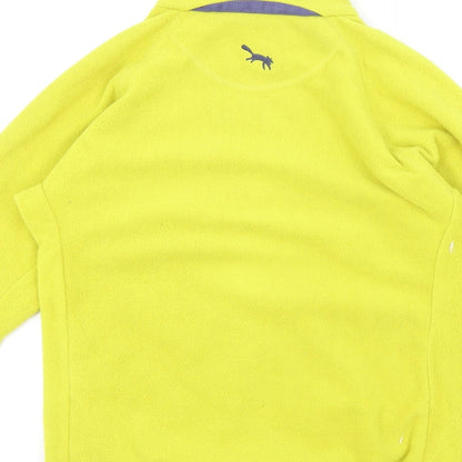 Outdoor Scene Womens Yellow High Neck Polyester Full Zip Jumper Size 12
