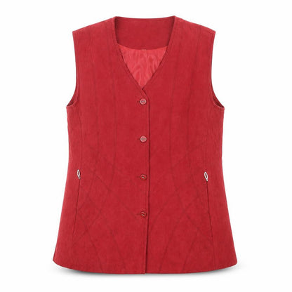 Mian Womens Red Gilet Blazer Size M Button