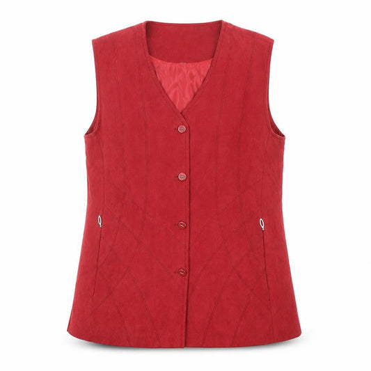 Mian Womens Red Gilet Blazer Size M Button