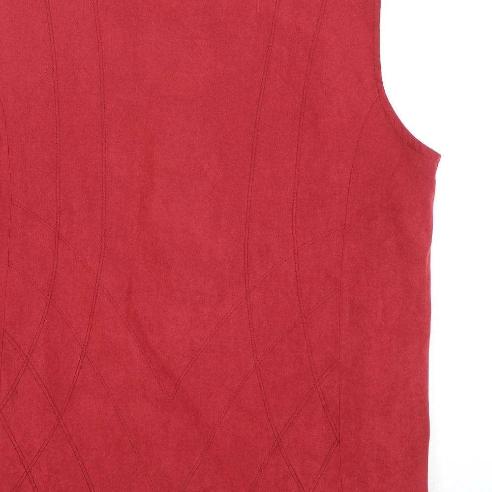 Mian Womens Red Gilet Blazer Size M Button