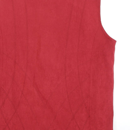 Mian Womens Red Gilet Blazer Size M Button