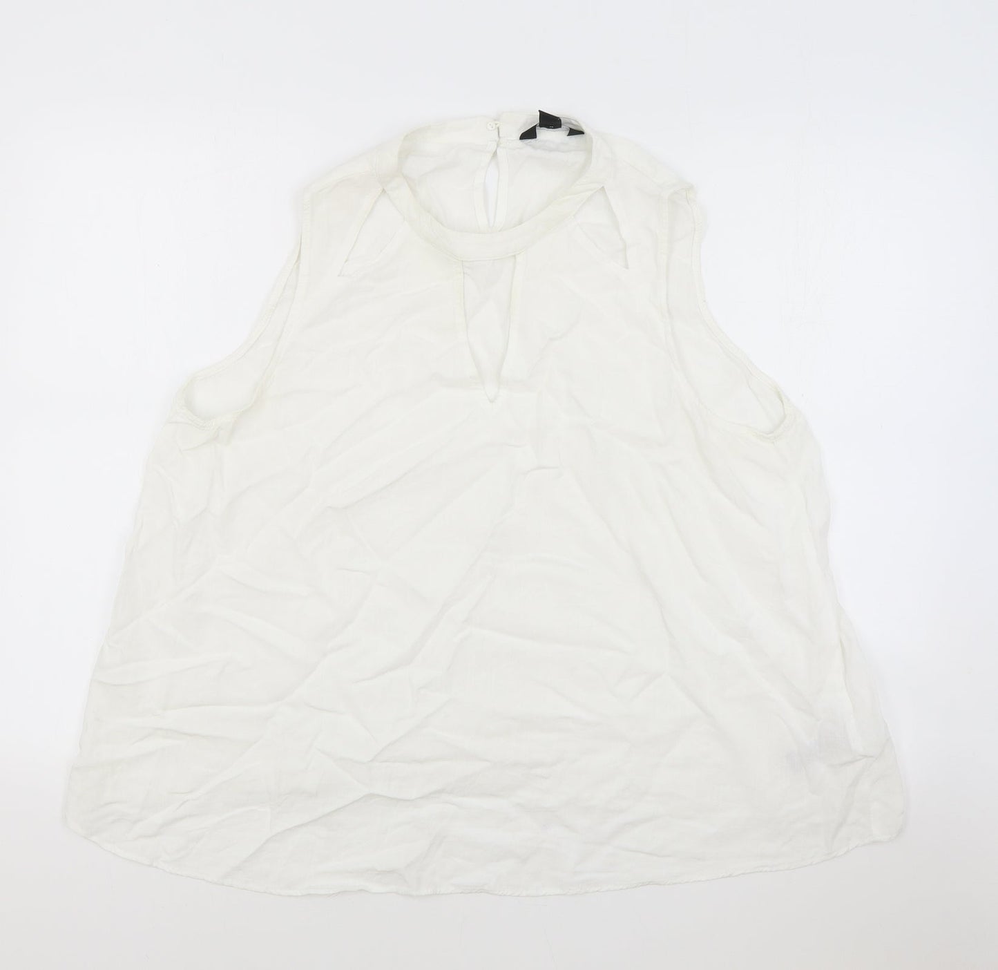 Womens UK Size 16 New Look White Basic Tank