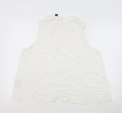 Womens UK Size 16 New Look White Basic Tank