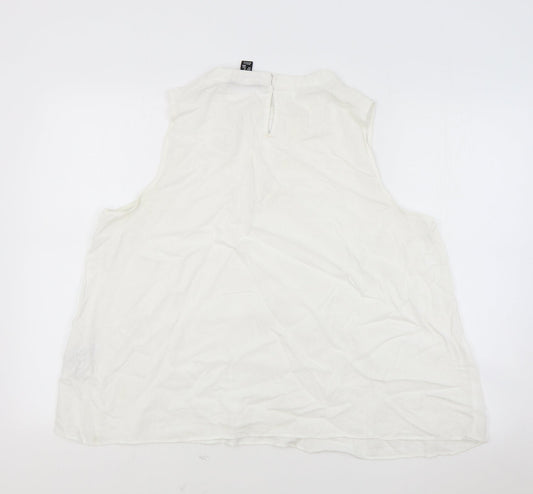 Womens UK Size 16 New Look White Basic Tank