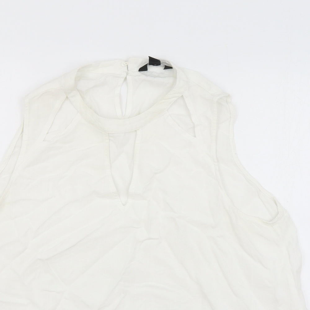 Womens UK Size 16 New Look White Basic Tank