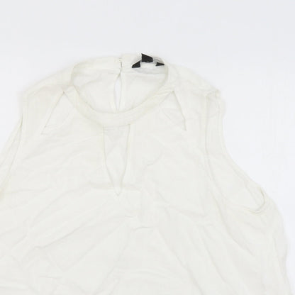Womens UK Size 16 New Look White Basic Tank