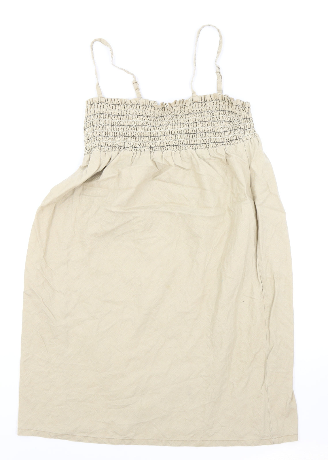 Old Navy Womens Brown Linen Tank Dress Size M Off the Shoulder Pullover