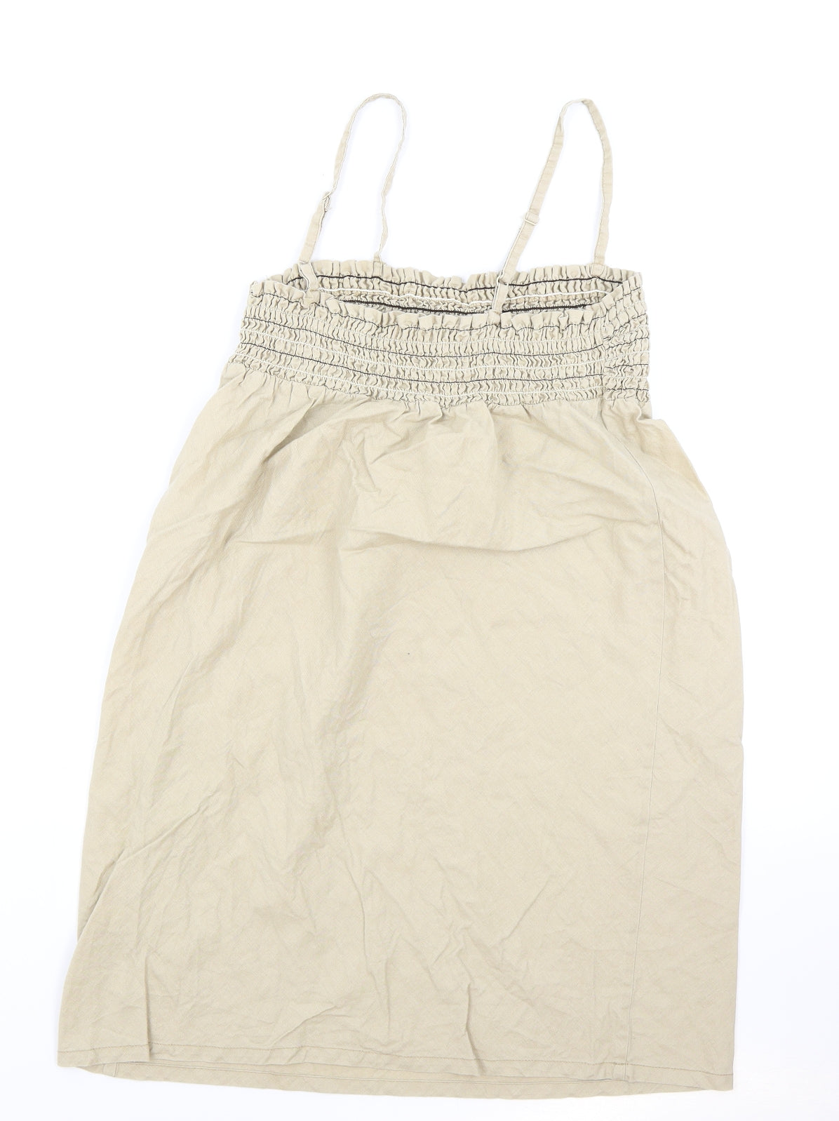 Old Navy Womens Brown Linen Tank Dress Size M Off the Shoulder Pullover