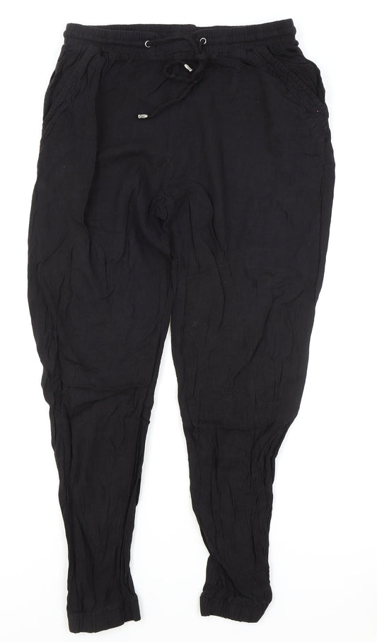 Womens UK Size 12 New Look Regular Fit Bloomer Black Trousers