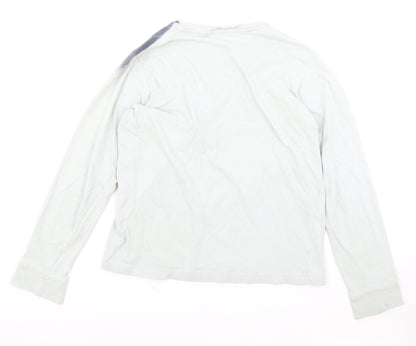 Topman Mens Blue Polyester T-Shirt Size S Round Neck - Graffiti