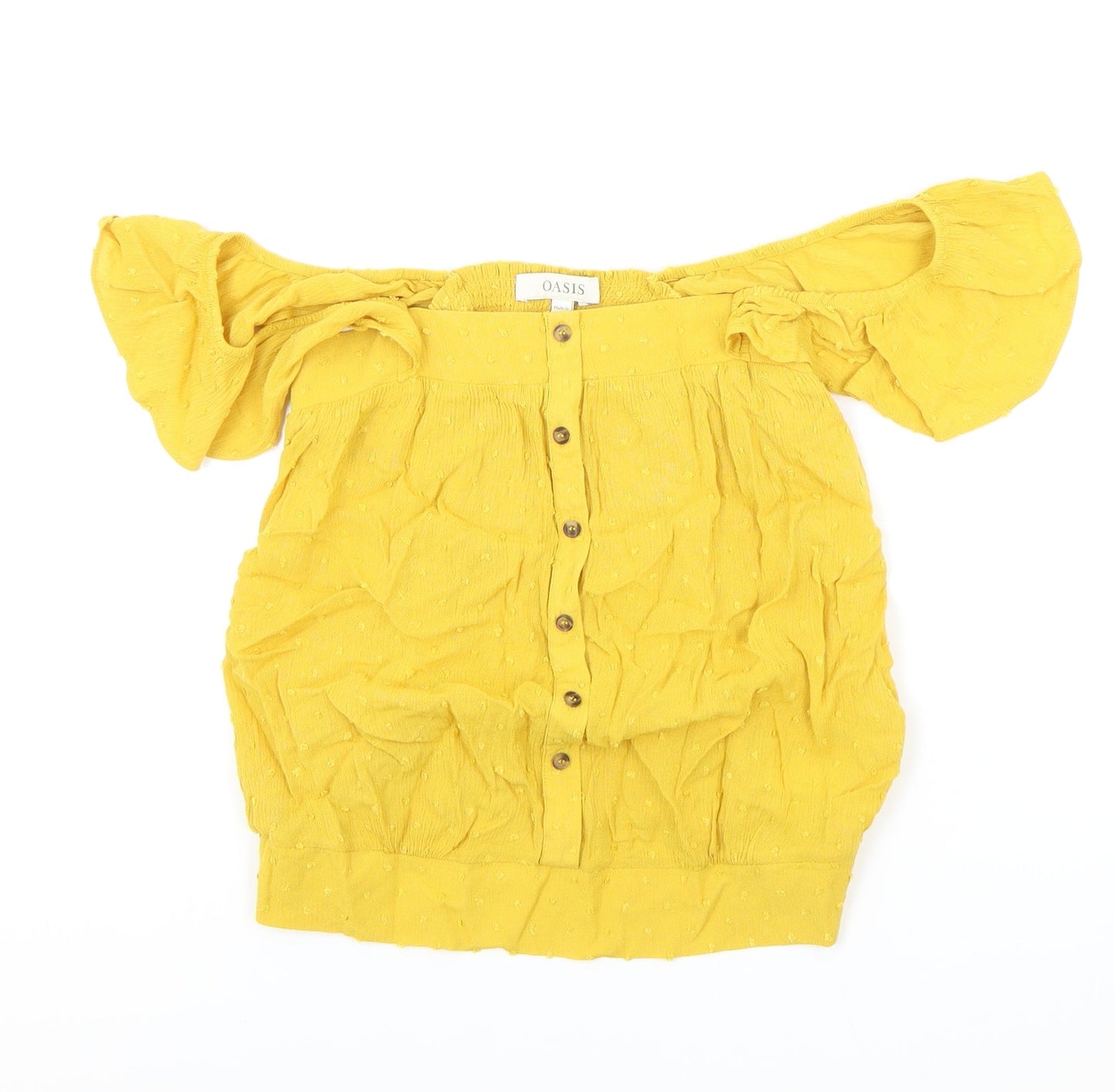 Womens UK Size 8 Oasis Yellow Basic Blouse