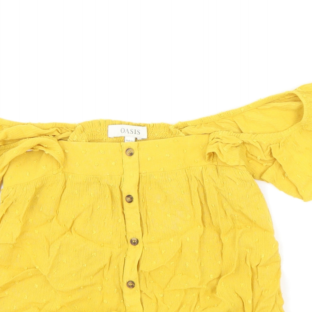 Womens UK Size 8 Oasis Yellow Basic Blouse
