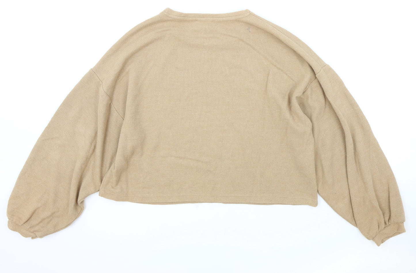 New Look Womens Beige Round Neck Cotton Pullover Jumper Size M